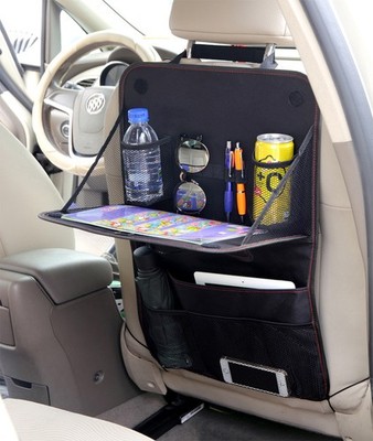 Car Seat Back Storage Bag Car Organizer Bag Foldable Dining Table Tray Travel St