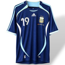 2006 ARGENTINA TEAM #19 MESSI AWAY ICON SOCCER JERSEY FOOTBALL SHIRT ADIDAS  XL