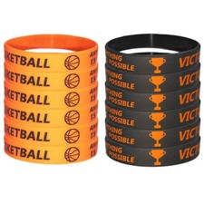24 PCS Basketball Motivational Silicone Wristband Bulk for Teenagers - Person...