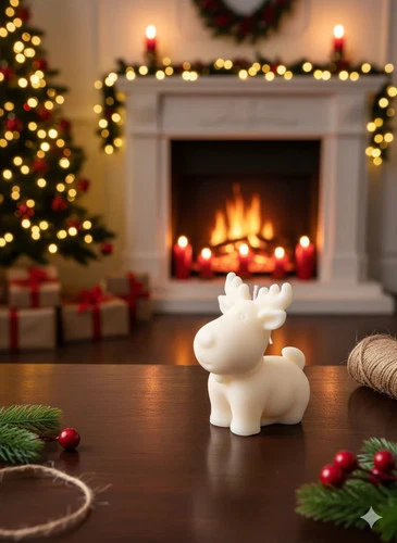 Reindeer Christmas Candle - product listing photo