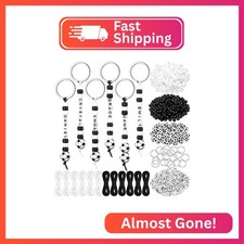 Landical 564 Pcs Soccer Keychain Making Kit DIY Soccer Bead Key Chain Craft Adju