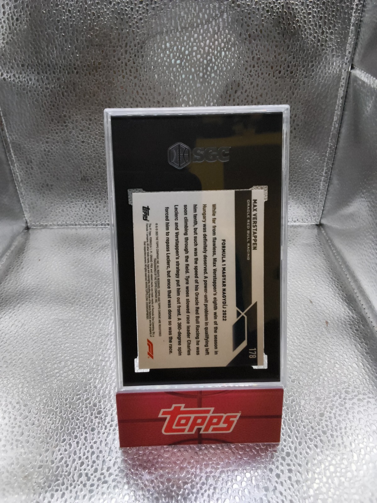 2023 Topps Chrome F1 Max Verstappen Mini Diamond SGC Graded 10 23/299 view 2