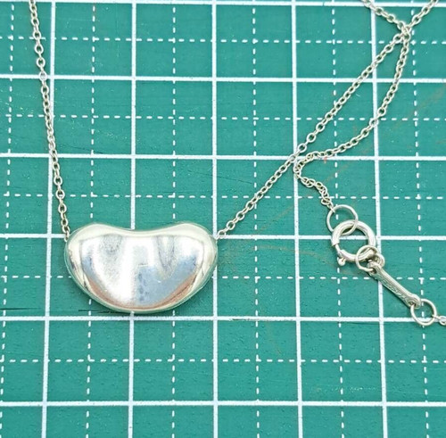 TIFFANY & Co Elsa Peretti Large Bean Sterling Silver925 Pendant necklace 18x11mm