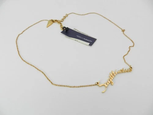 Rebecca Minkoff Gold Plated  Script Sagittarius Necklace