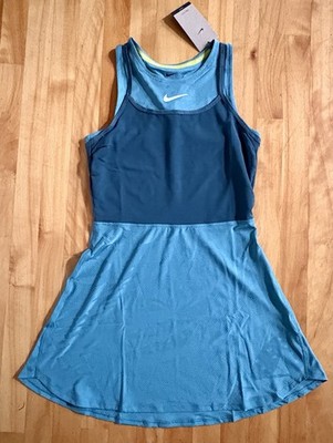 Nike Court SLAM Dri-Fit Tennis Dress Teal Spruce (L) FZ6463-379 Retail $130  | eBay