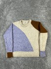 Madewell Sweater Womens Small Beige Brown Blue Wool Blend Knit Pullover