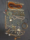 Vintage Costume Jewelry Lot Necklaces Brooches Bracelets Pierced Earrings