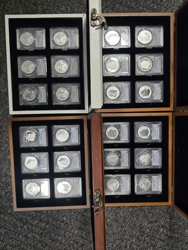 Morgan And Peace Silver Dollar modern complete set First Strike pcgs pr70, ms70