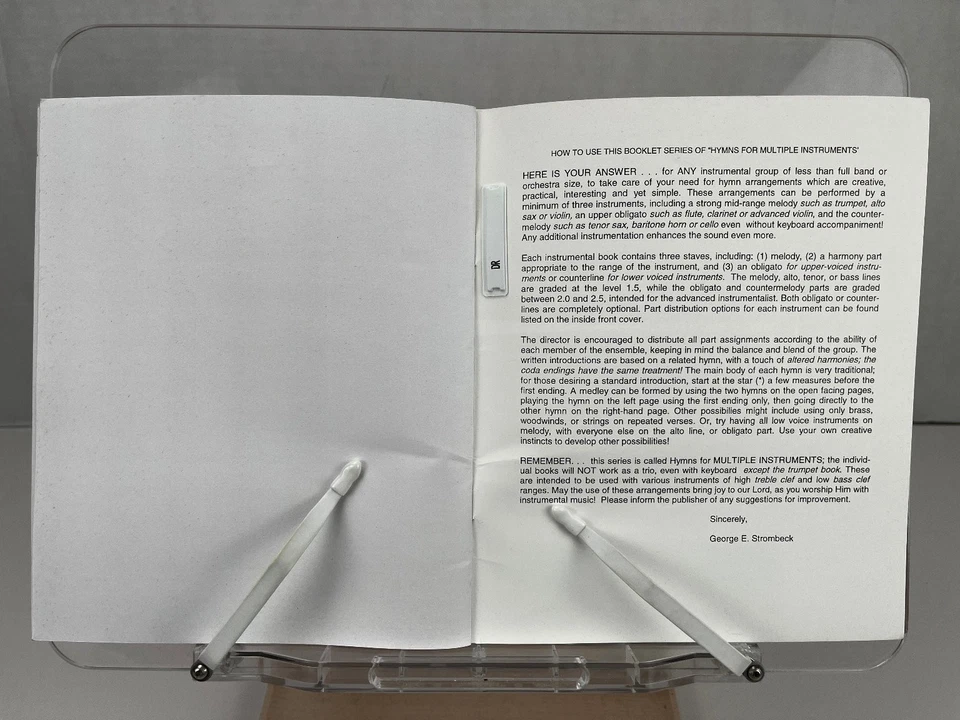 George E. Strombeck Hymns for Multiple Instruments Volume 1 Sheet Music Keyboard - Image 4 of 4