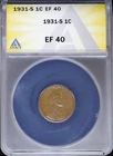 1931 S 1c Lincoln Wheat Cent ANACS EF 40 (XF, Extra Fine) San Francisco