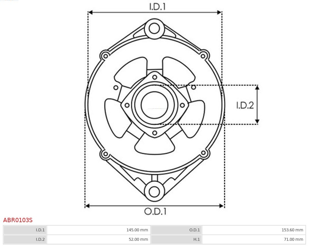 Fits AS ROZRUSZNIKI I ALTERNATORY ABR0103S BRAND NEW A ALTERNATOR FRONT COVER