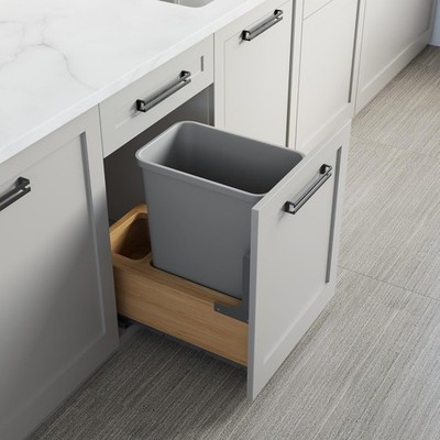 Dowell Single 35Qt Undermount Trash Pull-Out Waste Container with Full