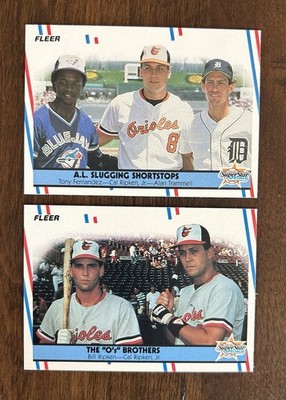 1988 Fleer Super Star Specials 2-Card LOT - Cal Ripken Jr, Trammell #635 & #640
