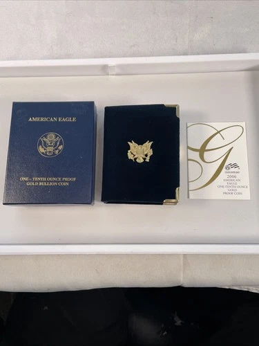 2006 OGP Gold American Eagle Proof 1/10TH oz $5 Case Box and COA - NO COIN