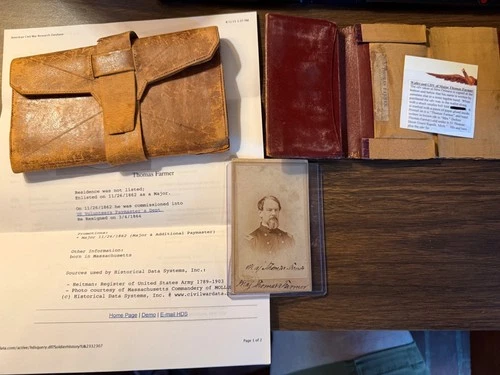 Civil War Photo (CDV) and Wallets with Family History
