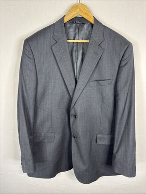 Saks Fifth Avenue Black Ermenegildo Zegna Wool Blazer Men s 44R Gray Made Italy