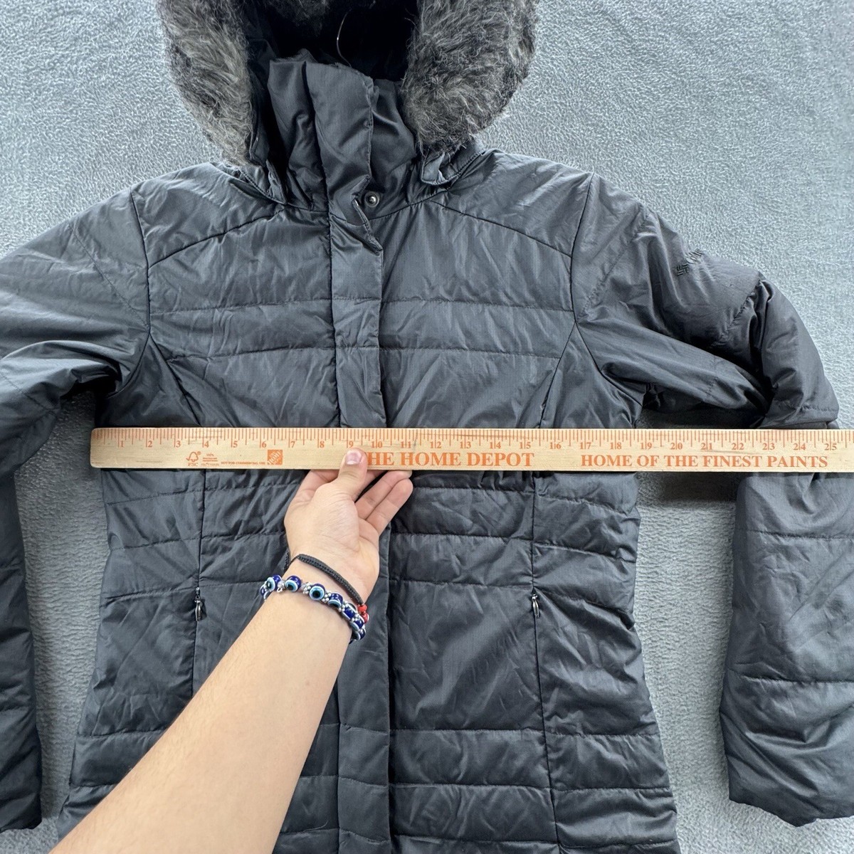 columbia womens size s down fill full zip hooded fur hood
