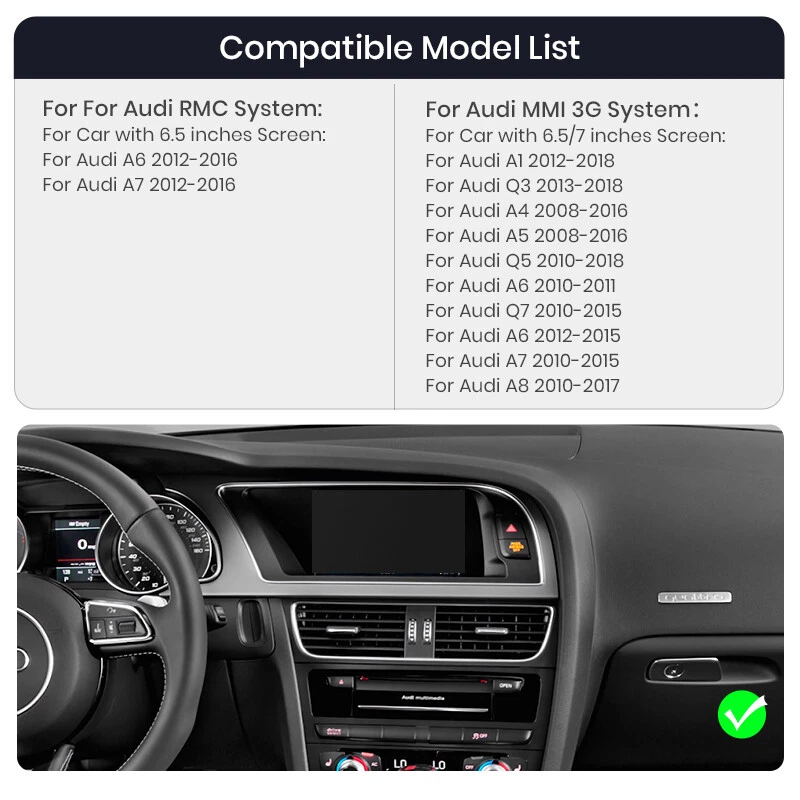 Wireless Apple Carplay Android Auto Interface Für Audi A4 B8 A5 Q5 S5 2010-2018 - Bild 2 von 4