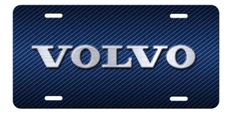 VOLVO Inspired Art on Blue simulated carbon fiber Aluminum License Plate