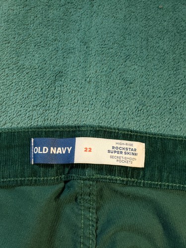 Old Navy Jeans Sz 22 Womens Green Stretch Corduroy Pants High Rise Skinny NWT - Picture 5 of 14