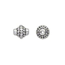 20 Nice Antiqued Silver Plated Beaded Metal Spacer Beads 10MM