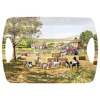 Large Melamine Dinner Serving Tray with Handles Collie & Sheep Design