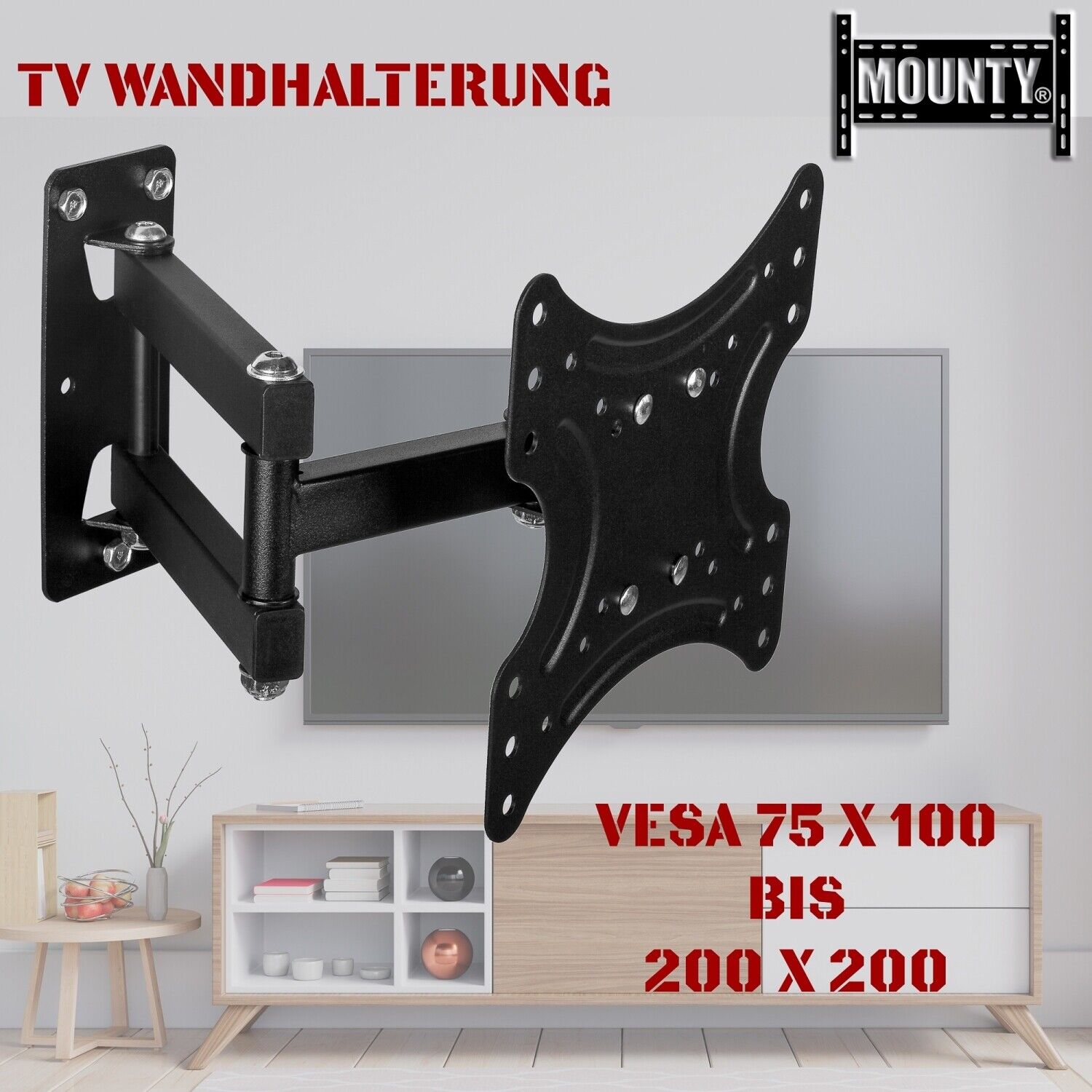 TV Wandhalterung Wandhalter Monitor 15-37 Zoll schwenkbar neigbar 23" 27" 32"