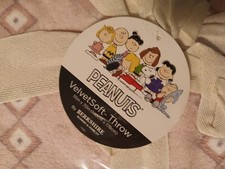 Peanuts Berkshire Velvet Soft Throw Blanket 55" x 70" Snoopy Woodstock Snowman