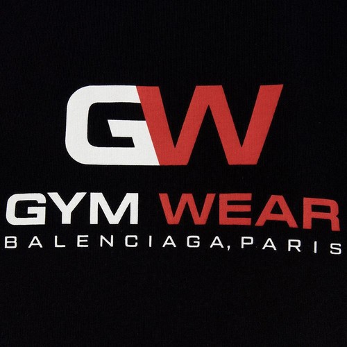 Balenciaga Damen T-Shirt Baumwolle "Gym Wear" schwarz rot - Bild 3 von 6