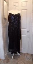 M&S Autograph Black Sequin Evening Dress Size 24 BNWT