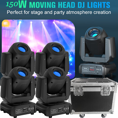 LED 4stk 150W Beam Moving Head 3Prisma 8Gobo  Bühnenlicht Spotlight Ostern