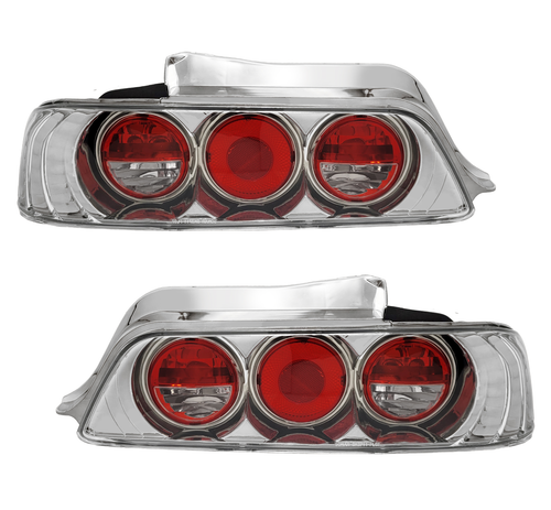Carpartsinnovate Red/Clear Tail Lights For 1997-2001 Honda Prelude - Pair (Left+Right)