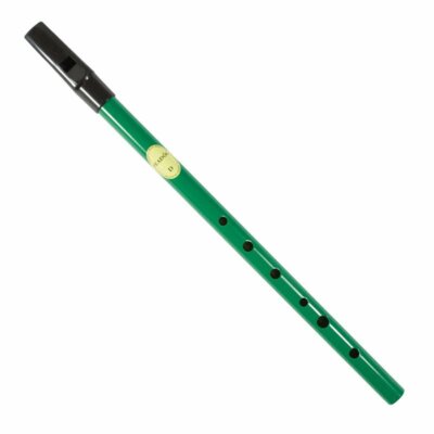 Whistle Feadog Green D Irish Tin Whistle, Black Top