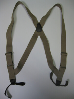 Men's Suspenders 1-1/2'' Side Grip in Leather, Button-On, USA Made