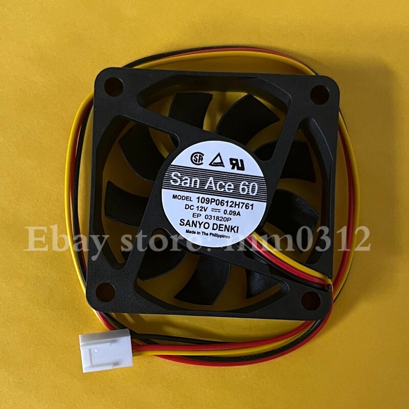 Sanyo 109P0612H761 6015 DC12V 0.09A 6CM 3-Wire High Airflow Sanyo 109P0612H761 6015 DC12V 0.09A 6CM 3-Wire High Airflow