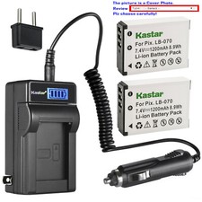 Kastar Battery LCD AC Charger for Kodak LB-070  Kodak Pixpro AZ901 Astro Zoom
