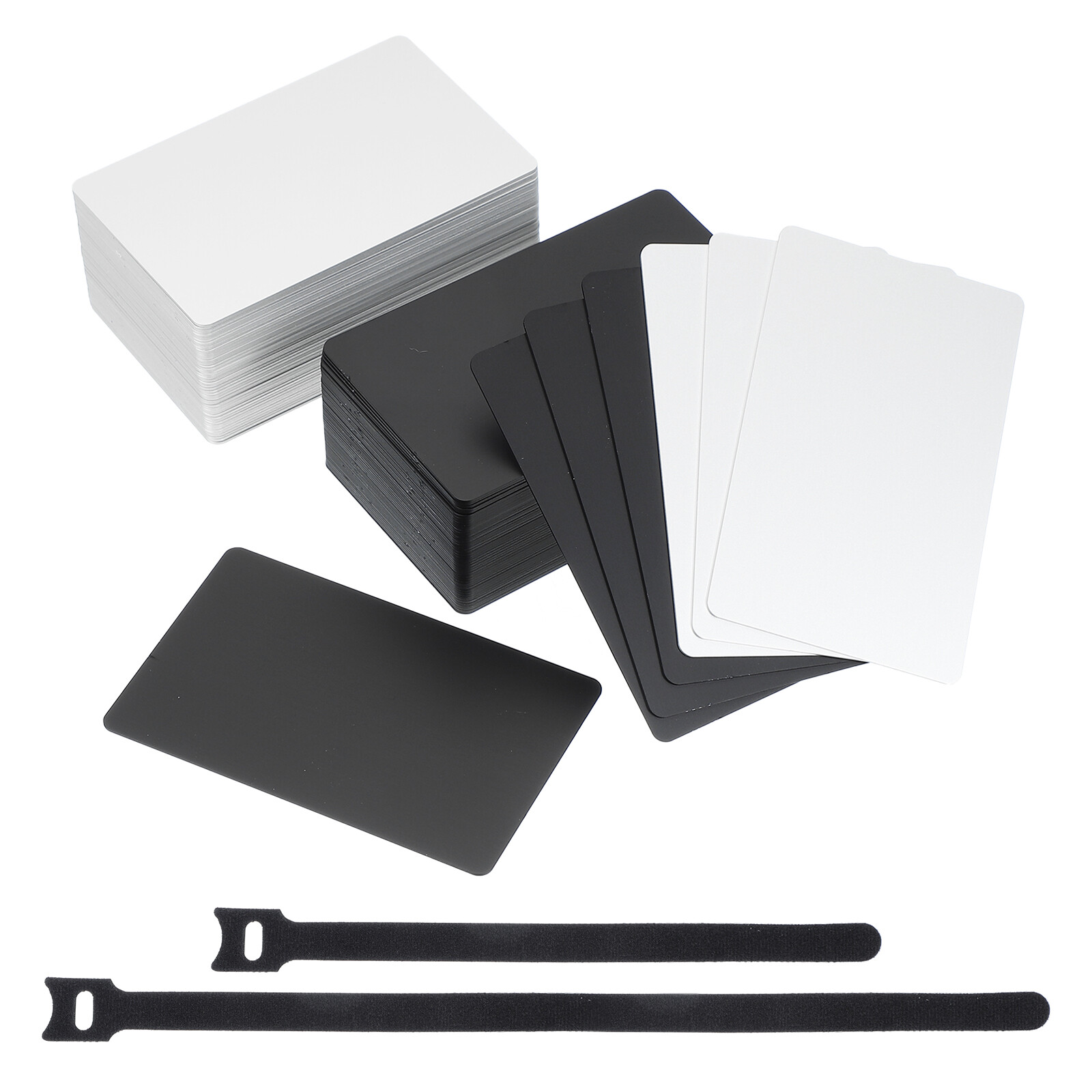 Metal Business Card 3.39 x 2.13 Inch Blank Aluminum Black/Silver 100 Pcs