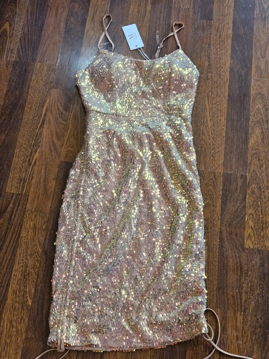 nude sequin dress Bedazzled Mermaid Slit Long Prom Perfect for making an unforgettable impression at prom or any formal event Tie Up Mesh Sequin Midi