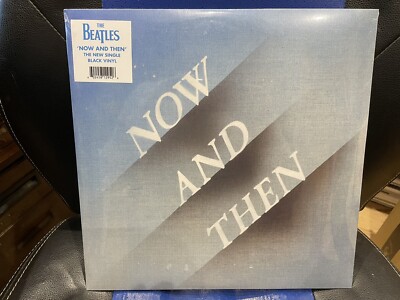NEW LIMITED EDITION THE BEATLES NOW AND THEN BLACK VINYL 12'' SINGLE IN HAND
