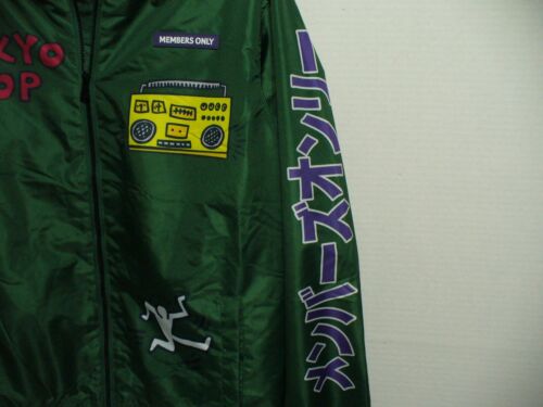 K. Haring + Members Only Windbreaker Jacket Tokyo Pop Forest Green Large NEW - Picture 4 of 14