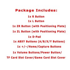 Fits Nintendo Switch Lite ABS Buttons - Complete Set : ABXY, D-Pad, L, R, ZR, ZL