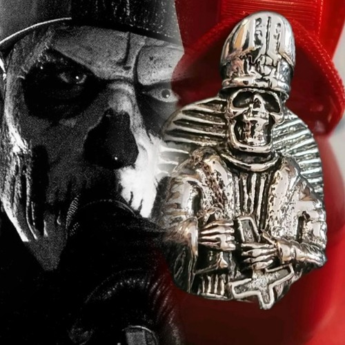 SATAN CRUCIFIX BIBLE RING Size 9 SKULL SKELETON DARK STAINLESS