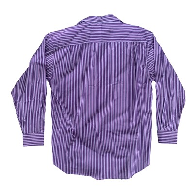 BALMAIN Paris Long Sleeve Button Up Purple Striped Shirt Mens Size