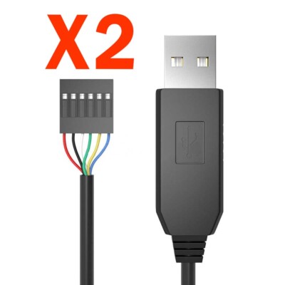 2pcs 1M FTDI FT232RL USB to Serial Adapter Module USB to TTL RS232 Cable 6Pin