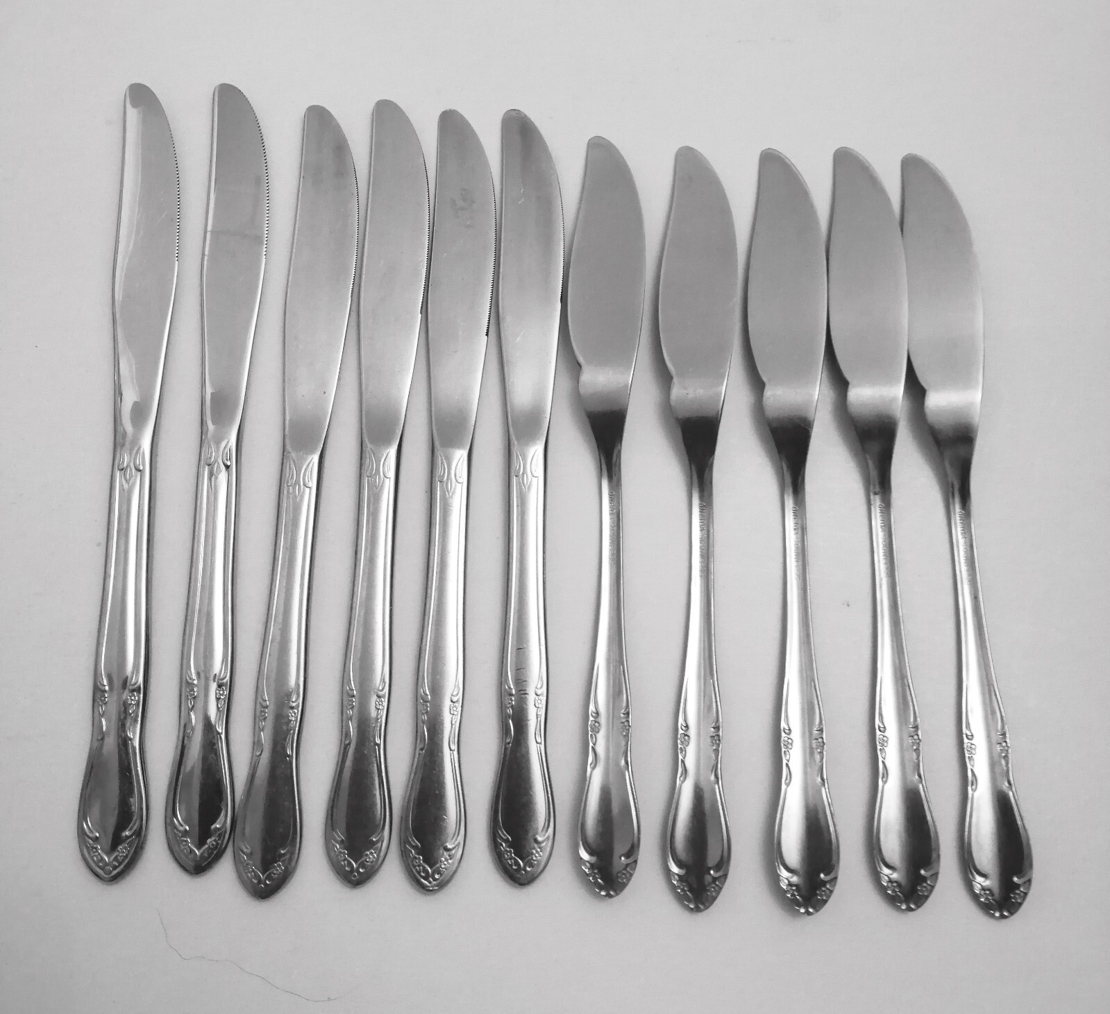 ONEIDA TRIBUTE / PLANTATION DINNER & FISH KNIVES STAINLESS STEEL CUTLERY eBay