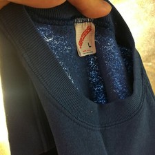 Vintage 80s 90s Blank Plain Blue Raglan Thin Distressed Sweatshirt Grunge Skate