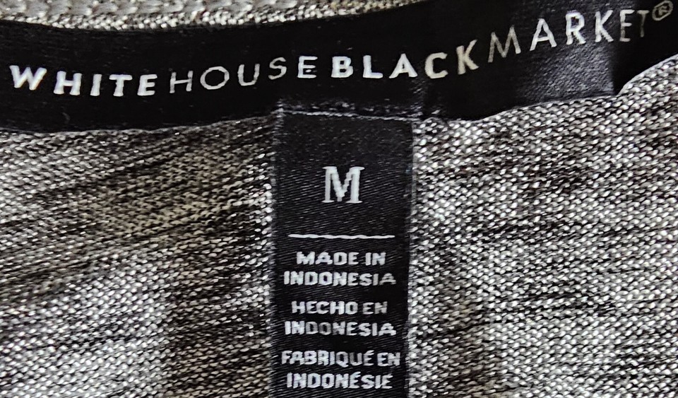 Womens Shirt Size M Medium White House Black Market Gray Silver eBay