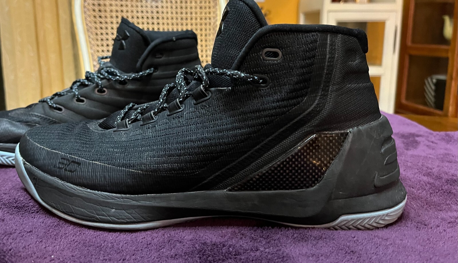 UA Under Armour Curry 3 Black Carolina Blue Basketball Shoes 1269279004 Size 11 eBay