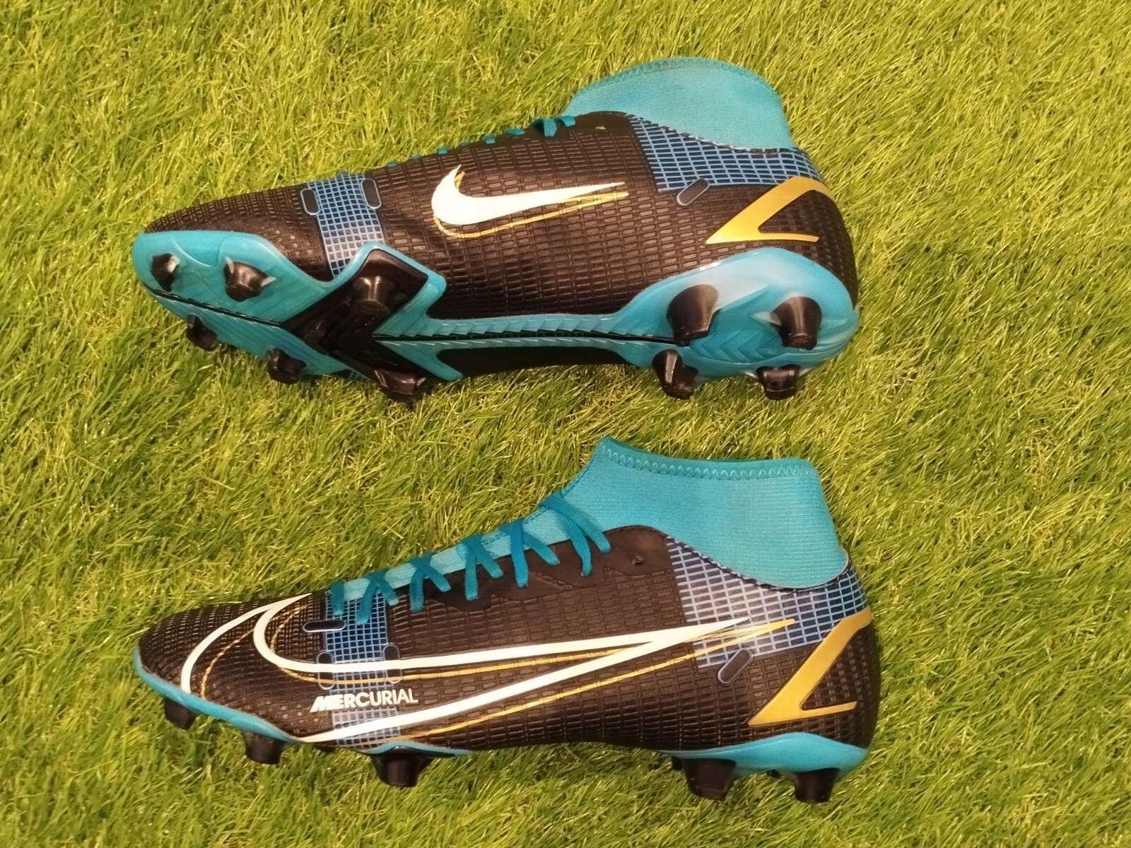 Nike Mercurial 'Nike By You' Custom FG Football Boots Size 7 Black Blue
