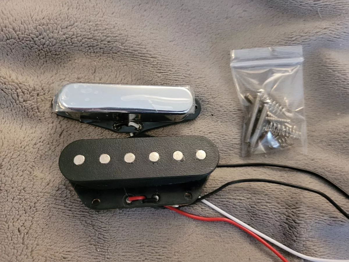 Fender Squier Telecaster Tele Single Coil Pickup Set Black Chrome